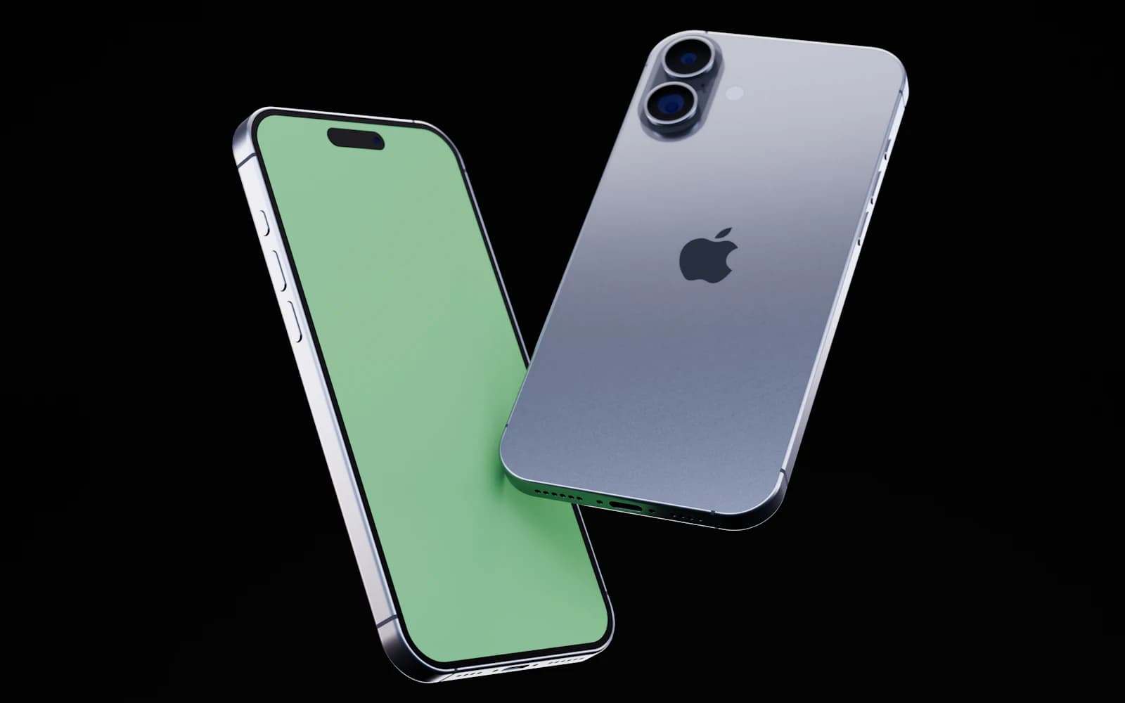 Two smartphones arranged against a black background for a side-by-side comparison